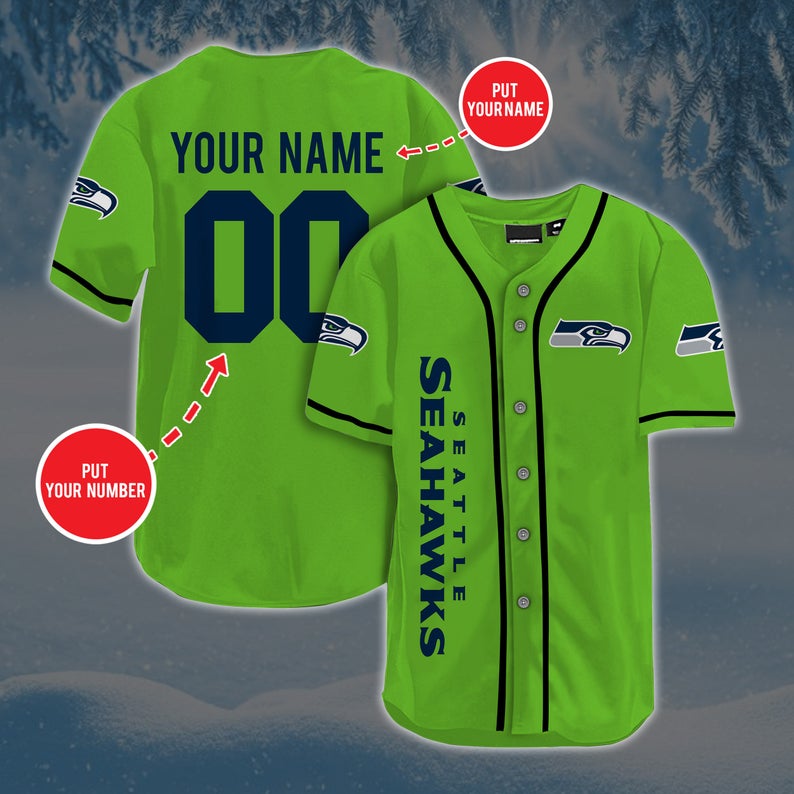 Seattle Seahawks Personalized God First Family Second Baseball Jersey -  Growkoc