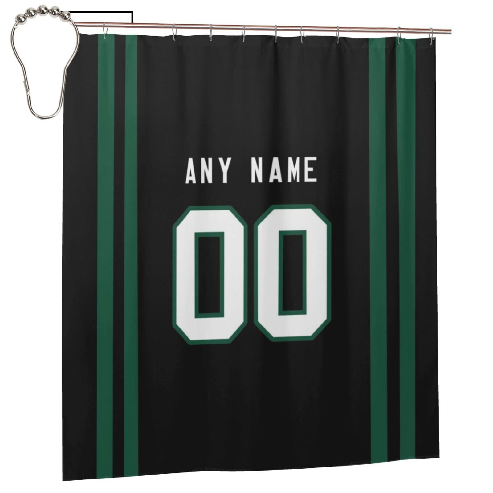 Custom Football Cleveland Browns style personalized shower curtain custom  design name and number set of 12 shower curtain hooks Rings