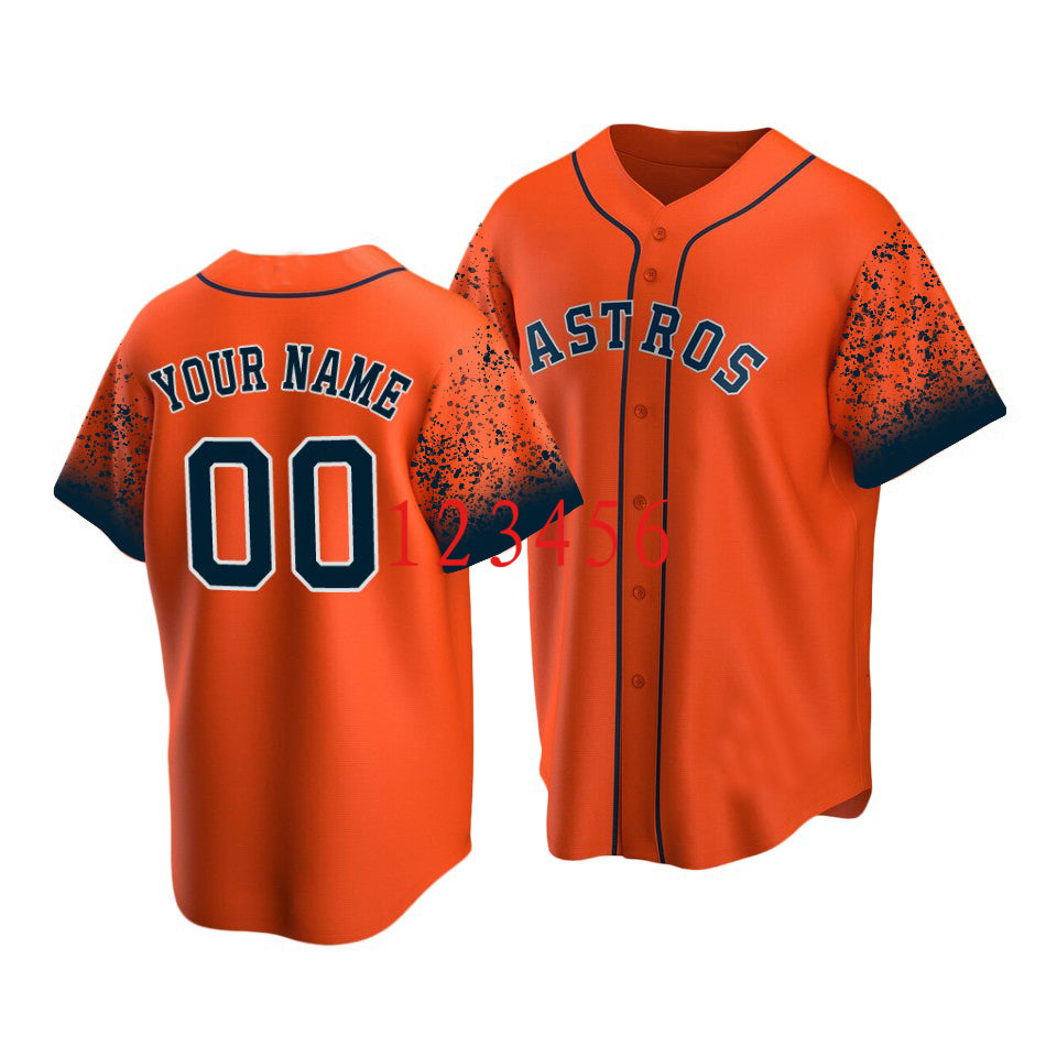 Personalized Astros Baseball Jersey - Orange Stitch - Pullama