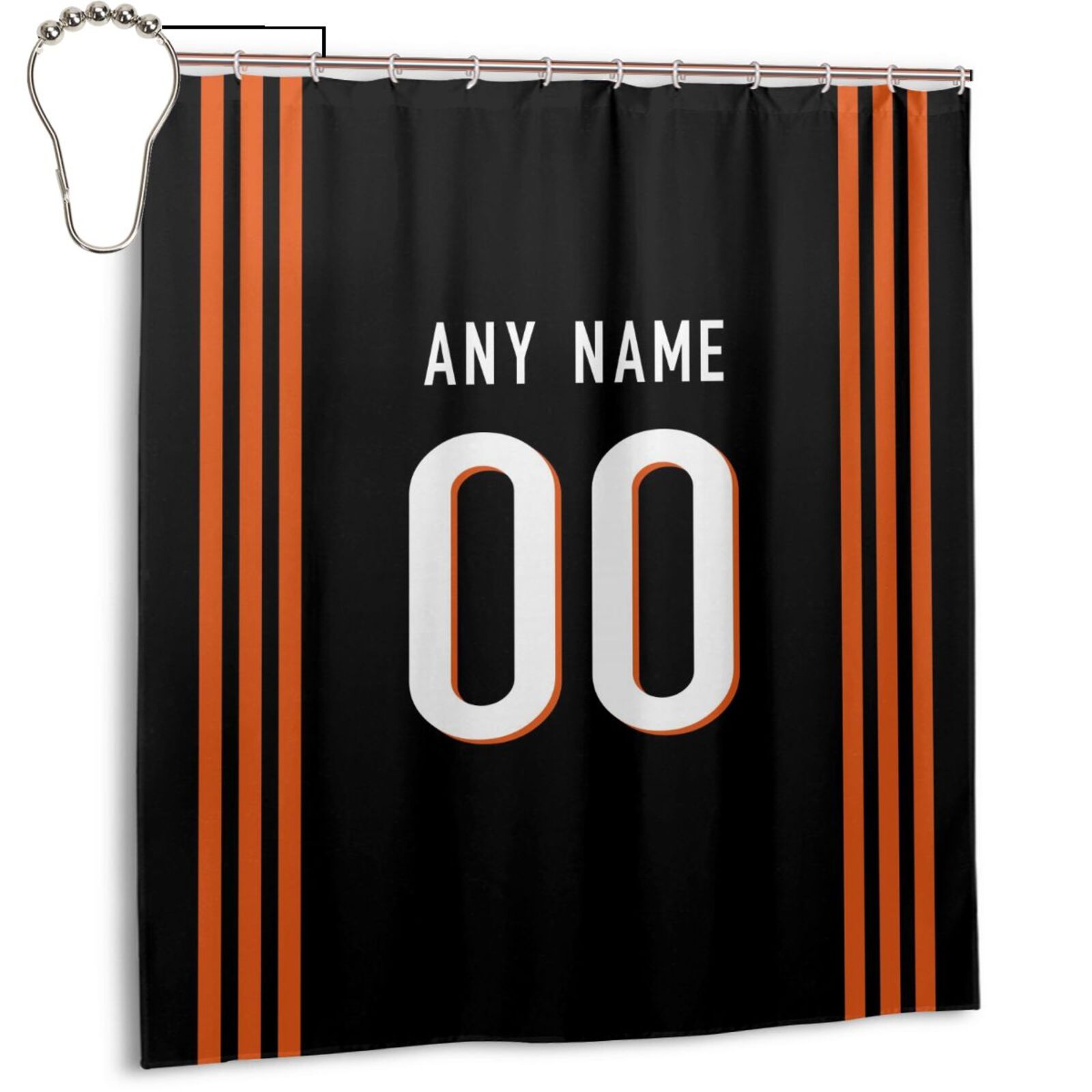 Cincinnati Bengals Personalized Jersey Shower Curtains - Custom