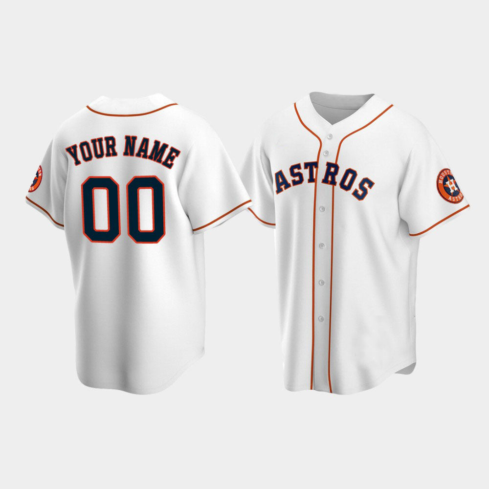 Custom Baseball Jerseys Houston Astros White Stitched Jerseys LOGO