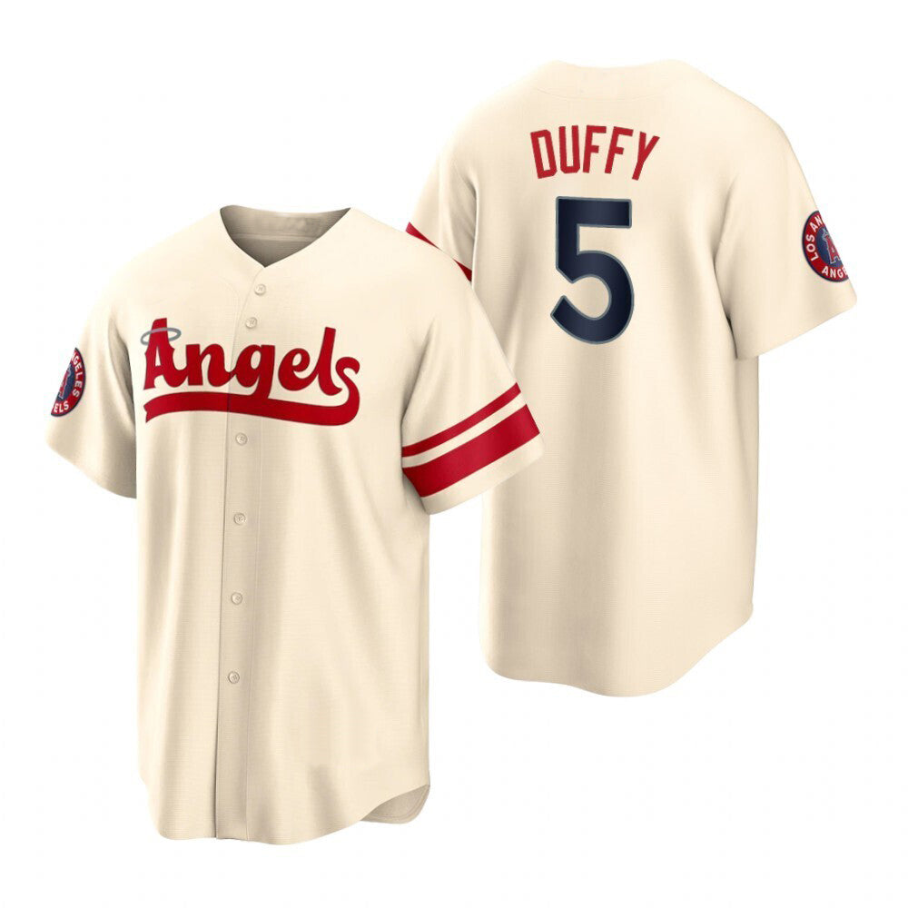 Men's Los Angeles Angels 5 Matt Duffy 2022-23 City Connect Cream Jersey -  Dingeas