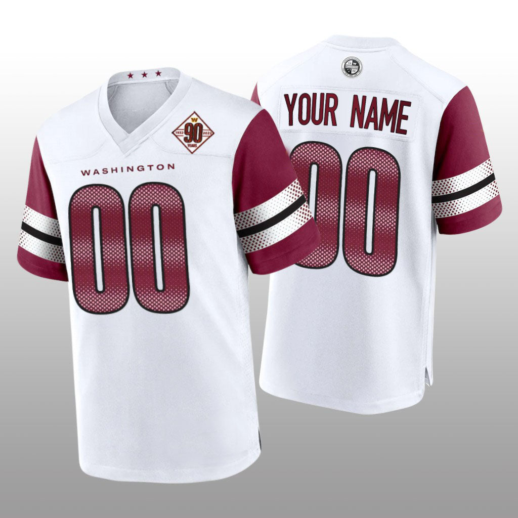 Custom Washington Commanders White Game Jersey Football Stitched Jerseys  90th