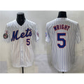 New York Mets #5 David Wright White KLUNKIM With Patch Stitched Jersey