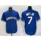 Kansas City Royals #7 Bobby Witt Jr Blue KLUNKIM Cool Base Stitched Jersey