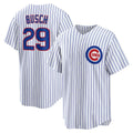 Chicago Cubs #29 Michael Busch White KLUNKIM Home Replica Jersey