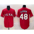 Texas Rangers #48 Jacob deGrom Red KLUNKIM With Patch Cool Base Stitched Jersey