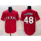 Texas Rangers #48 Jacob deGrom Red KLUNKIM With Patch Cool Base Stitched Jersey