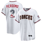 Arizona Diamondbacks #2 Geraldo Perdomo Player White KLUNKIM USA 250 Fourth of July Home Game Stitched Jerseys
