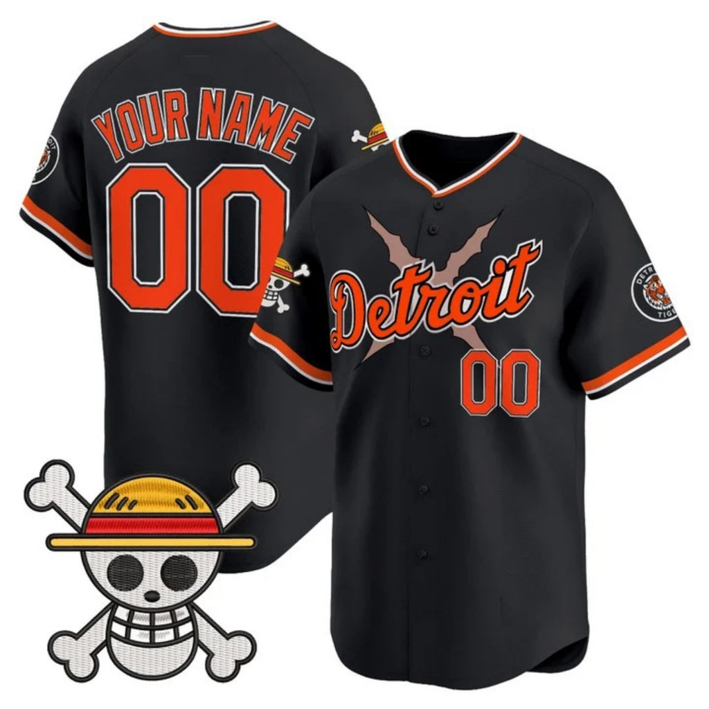 Custom Detroit Tigers x One Piece Black KLUNKIM Vapor Premier Limited Jersey - Stitched