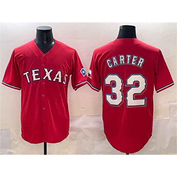 Texas Rangers #32 Evan Carter Red KLUNKIM Cool Base Stitched Jersey