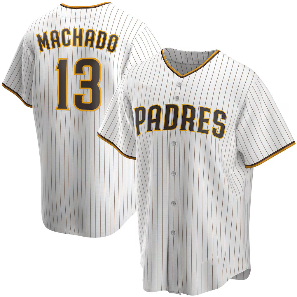 San Diego Padres #13 Manny Machado White KLUNKIM Home Replica Player Jersey