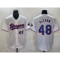 Texas Rangers #48 Jacob deGrom Number White KLUNKIM 2024 Gold Collection Limited Cool Base Jersey 2