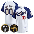 Custom Los Angeles Dodgers Vin Patch & Kobe Bryant Signature Vapor Premier Limited Jersey ¨C White 2 KLUNKIM