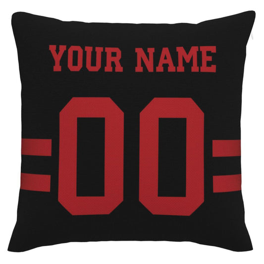 Custom SF.49ers Pillow Decorative Throw Pillow Case - Print Personalized Football Team Fans Name & Number Birthday Gift Football Pillows