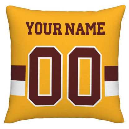 Custom W.Football Team Pillow Decorative Throw Pillow Case - Print Personalized Football Team Fans Name & Number Birthday Gift Football Pillows