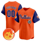 Custom Philadelphia Phillies x Dragon Ball Royal Orange KLUNKIM Vapor Premier Limited Jersey - All Stitched