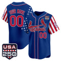 Custom St. Louis Cardinals America 250 Edition Vapor Premier Limited Royal KLUNKIM Stitched Jerseys