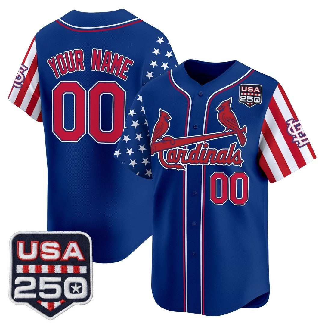 Custom St. Louis Cardinals America 250 Edition Vapor Premier Limited Royal KLUNKIM Stitched Jerseys