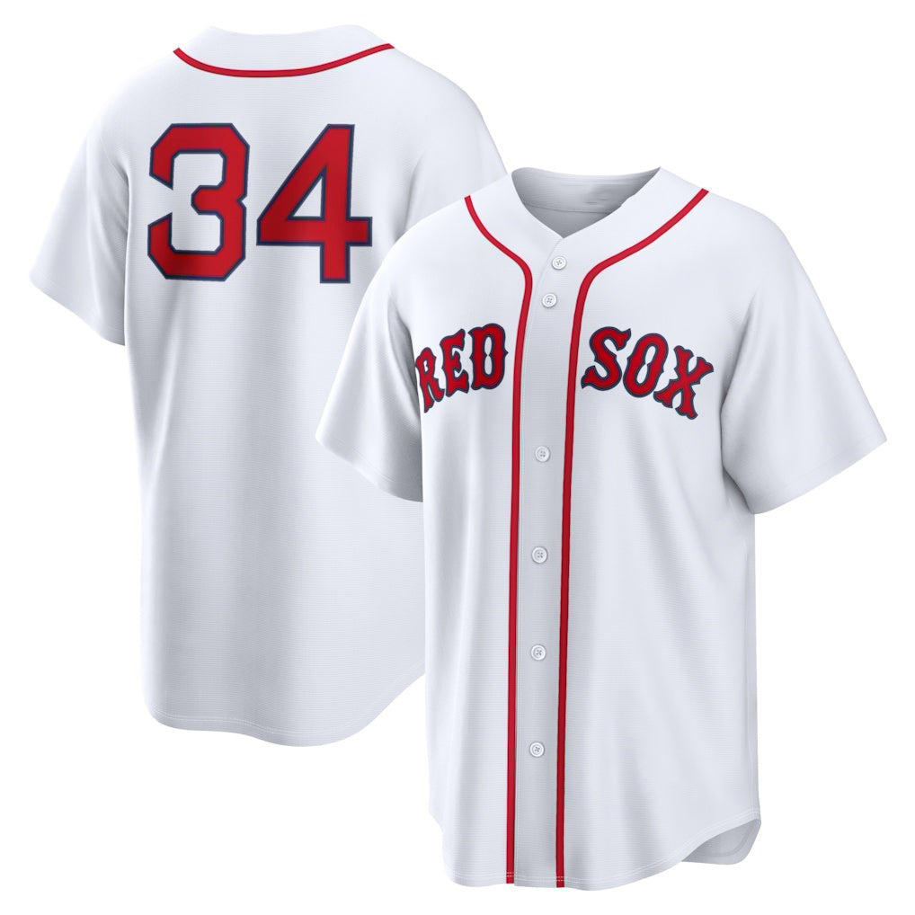 Boston Red Sox #34 David Ortiz White KLUNKIM Home Replica Jersey