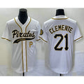 Pittsburgh Pirates #21 Roberto Clemente Number White KLUNKIM Cool Base Stitched Jersey 2