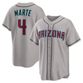 Arizona Diamondbacks #4 Ketel Marte Gray KLUNKIM Road Replica Jersey