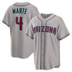 Arizona Diamondbacks #4 Ketel Marte Gray KLUNKIM Road Replica Jersey