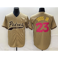 San Diego Padres #23 Fernando Tatis Jr Tan KLUNKIM NEW 2023 City Connect Cool Base Stitched Jersey 2