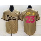 San Diego Padres #23 Fernando Tatis Jr Tan KLUNKIM NEW 2023 City Connect Cool Base Stitched Jersey 2