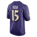 B.Ravens #15 Cooper Rush Purple KLUNKIM Team Game Jersey