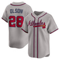 Atlanta Braves #28 Matt Olson Gray KLUNKIM Road Limited Player Jersey