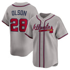 Atlanta Braves #28 Matt Olson Gray KLUNKIM Road Limited Player Jersey