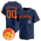 Custom Milwaukee Brewers x Dragon Ball Navy KLUNKIM Vapor Premier Limited Jersey - All Stitched