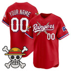 Custom Texas Rangers x One Piece Red KLUNKIM Vapor Premier Limited Jersey - Stitched
