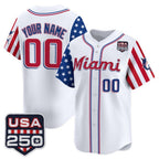 Custom Miami Marlins White KLUNKIM America 250 Edition Vapor Premier Limited Stitched Jerseys