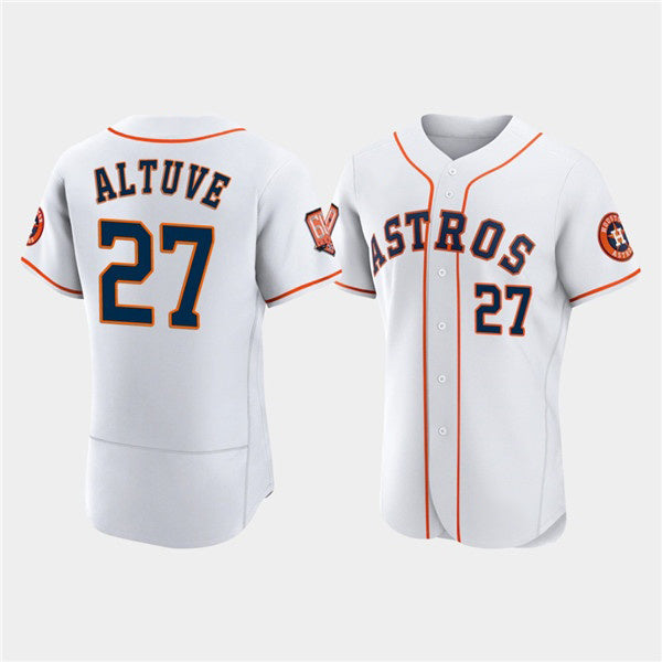 Houston Astros #27 Jose Altuve White KLUNKIM 60th Anniversary Flex Base Stitched Jersey