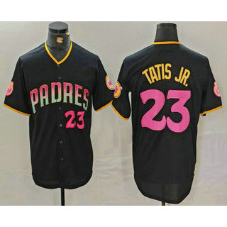San Diego Padres #23 Fernando Tatis Jr Number Black KLUNKIM 20th Anniversary Cool Base Stitched Jersey