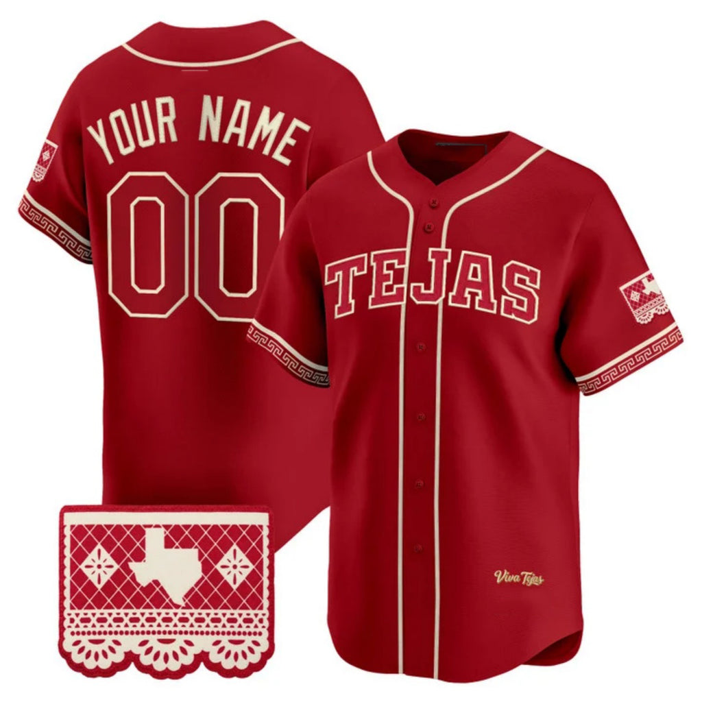 Custom Texas Rangers 2026 City Connect Stadium Red KLUNKIM Stitched Jersey