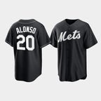 New York Mets #20 Pete Alonso Black KLUNKIM Cool Base Stitched Jersey