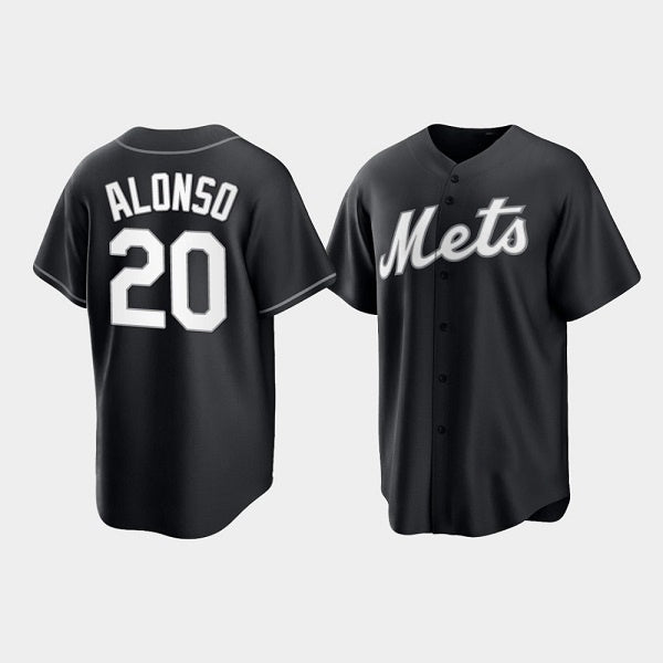 New York Mets #20 Pete Alonso Black KLUNKIM Cool Base Stitched Jersey