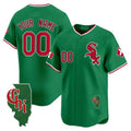 Custom Chicago White Sox Mexico Vapor Premier Limited Jersey ¨C Illinois Patch ¨C Green KLUNKIM