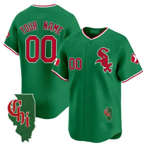 Custom Chicago White Sox Mexico Vapor Premier Limited Jersey ¨C Illinois Patch ¨C Green KLUNKIM
