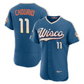 Milwaukee Brewers #11 Jackson Chourio Mineral Blue KLUNKIM 2026 City Connect Authentic Sponsor Patch Jersey