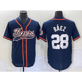 Detroit Tigers #28 Javier B¨¢ez Navy KLUNKIM Cool Base Stitched Jersey