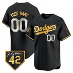 Custom Los Angeles Dodgers 2024 Jackie Robinson Patch Vapor Premier Limited Jersey ¨C All Stitched-Black KLUNKIM