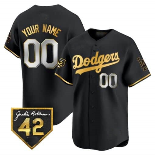 Custom Los Angeles Dodgers 2024 Jackie Robinson Patch Vapor Premier Limited Jersey ¨C All Stitched-Black KLUNKIM