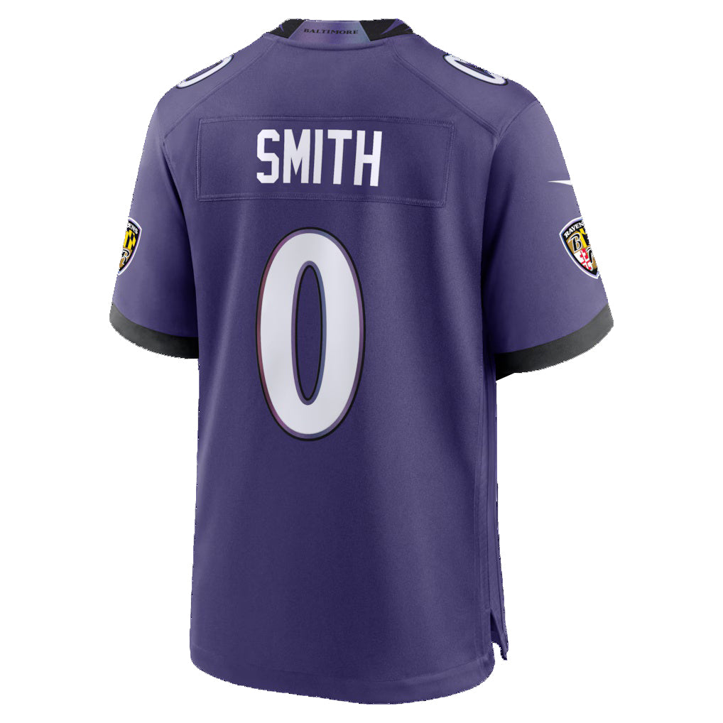 B.Ravens #0 Roquan Smith Purple KLUNKIM Team Game Jersey 2