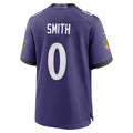 B.Ravens #0 Roquan Smith Purple KLUNKIM Team Game Jersey 2