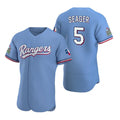 Texas Rangers #5 Corey Seager Light Blue KLUNKIM Flex Base Stitched Jersey