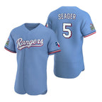 Texas Rangers #5 Corey Seager Light Blue KLUNKIM Flex Base Stitched Jersey